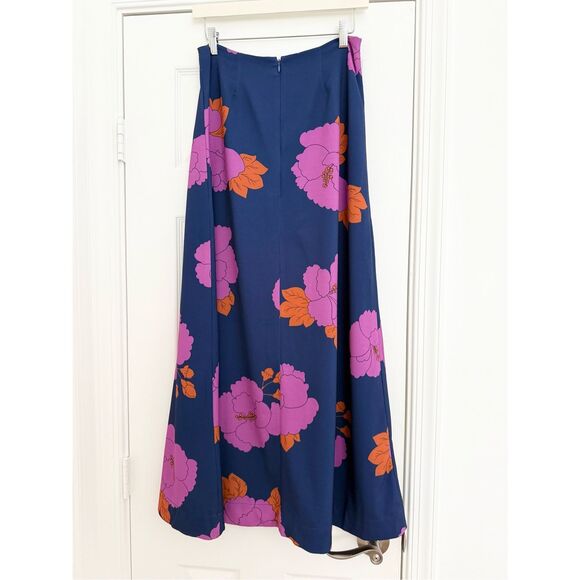 Dodo Bar Or Maximilianne Norman Floral Print Lined Midi A-Line Skirt Size 42 6 - Picture 2 of 4